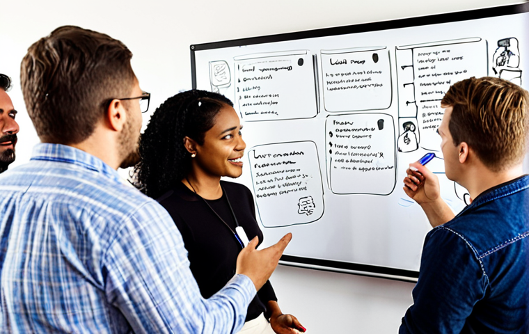 **Image Prompt for User Feedback**:
"A diverse group of people engaged in a focus group session, discussing a digital product. Visualize a whiteboard filled with user feedback notes and sketches of app features. The atmosphere is collaborative and insightful, with participants sharing their thoughts and ideas."