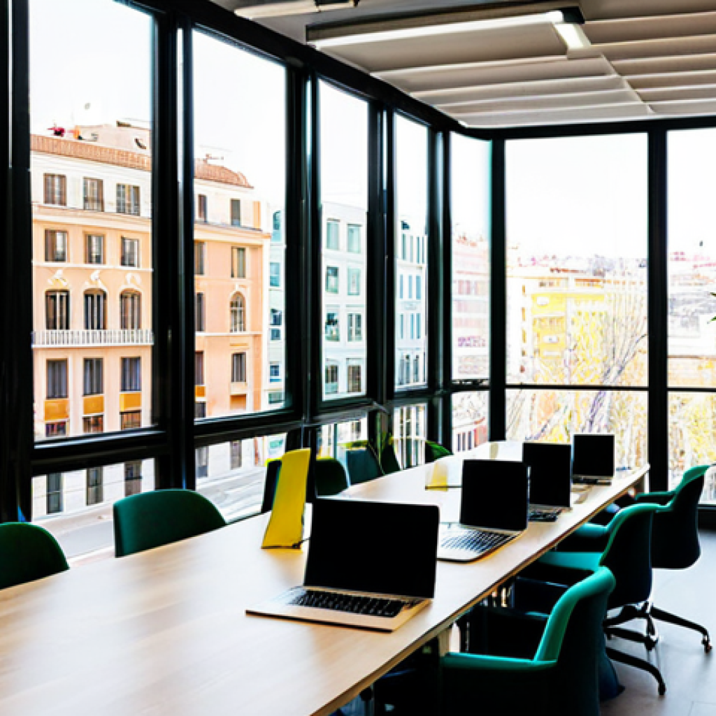 MVP 테스트의 피드백 루프 디자인 - Modern Spanish Co-working Space**
A bright, modern co-working space in Madrid, Spain. Several young...
