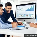 MVP 특성에 따른 테스트 방법 - A modern digital workspace scene showing a diverse team of Hispanic professionals collaborating on a...