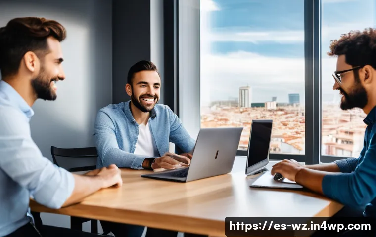 MVP와 스타트업의 비즈니스 전략 - A modern startup office scene featuring a diverse team of young Spanish entrepreneurs engaged in a f...