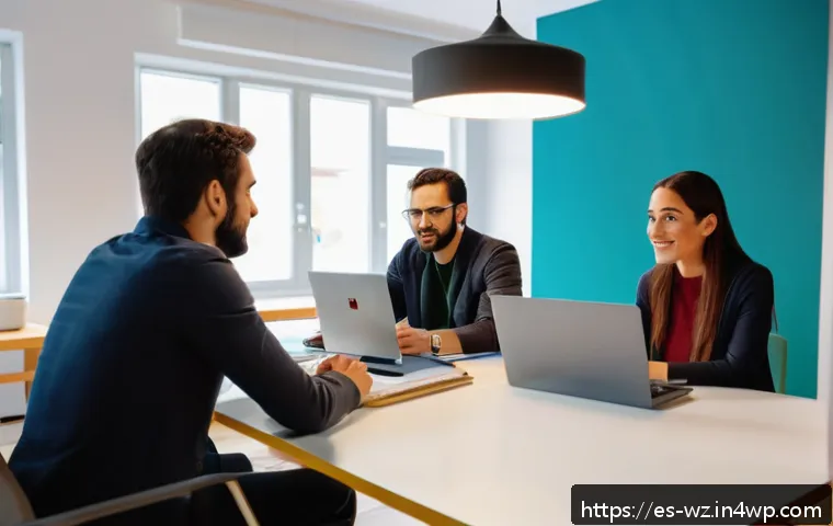 MVP 개발에서의 사용자 인터뷰 기법 - A modern workspace scene showing a diverse group of Spanish-speaking entrepreneurs conducting a user...
